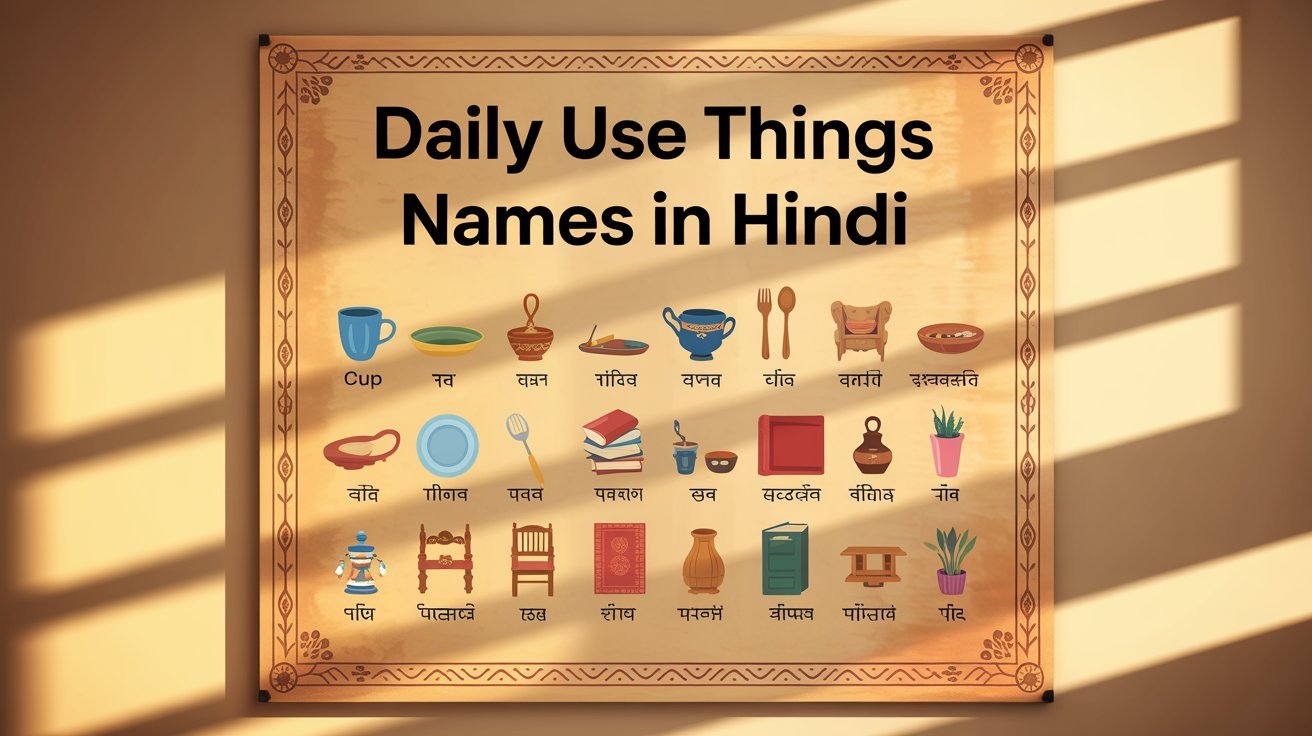 Daily Use Things Names in Hindi