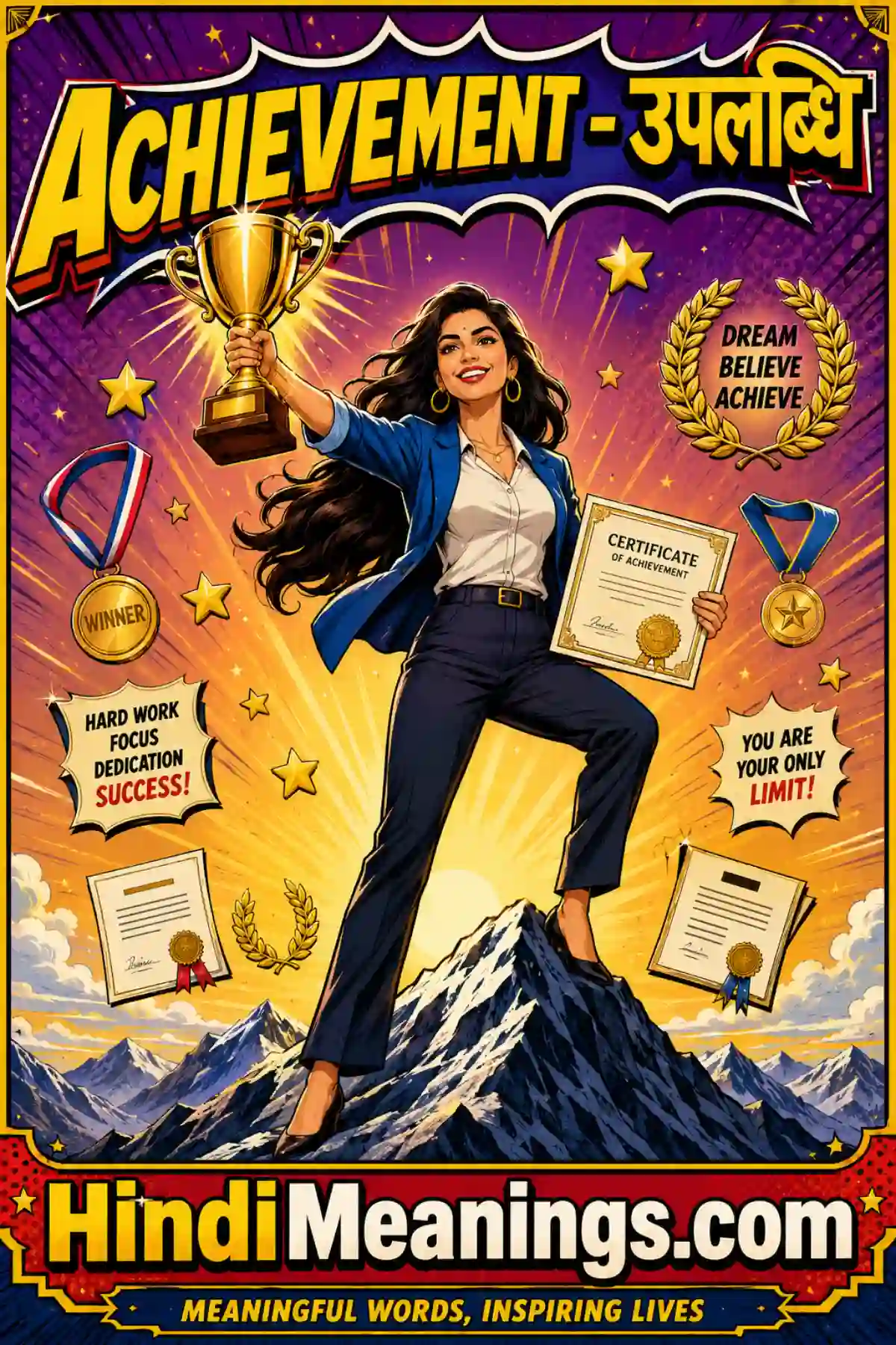 Achievement Meaning in Hindi