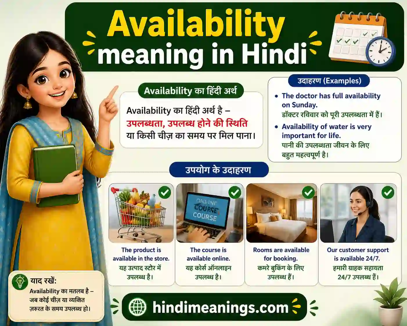 Availability Meaning in Hindi