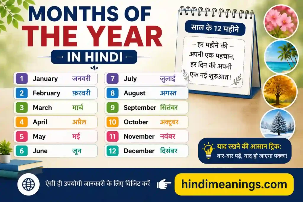 Months of the year in hindi