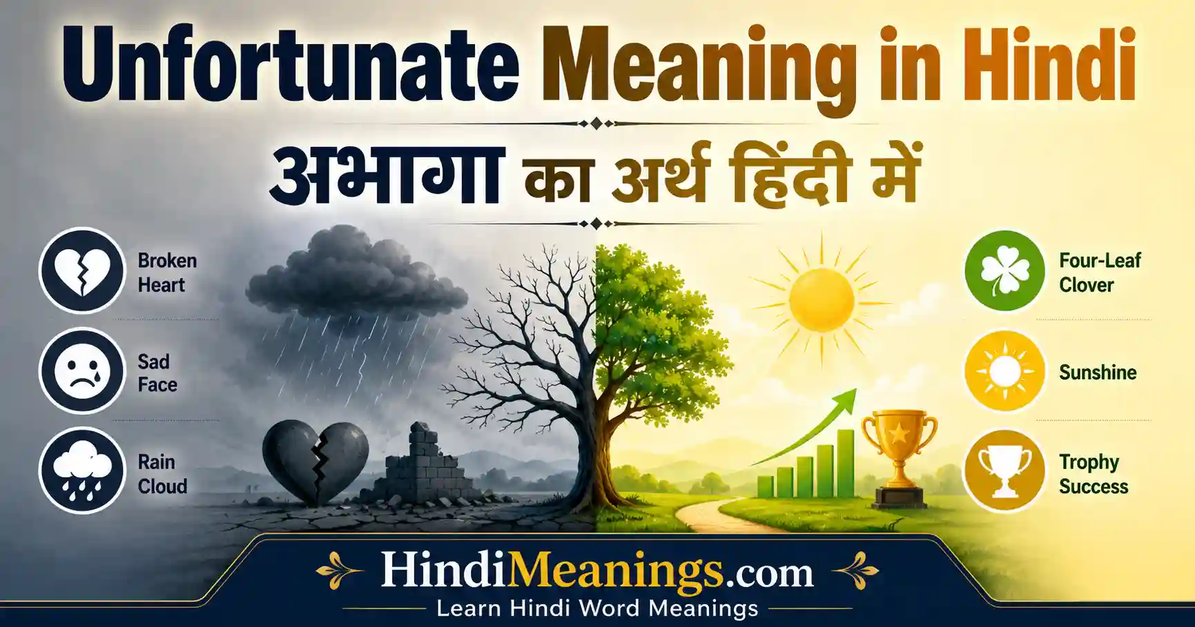 Unfortunate Meaning in Hindi
