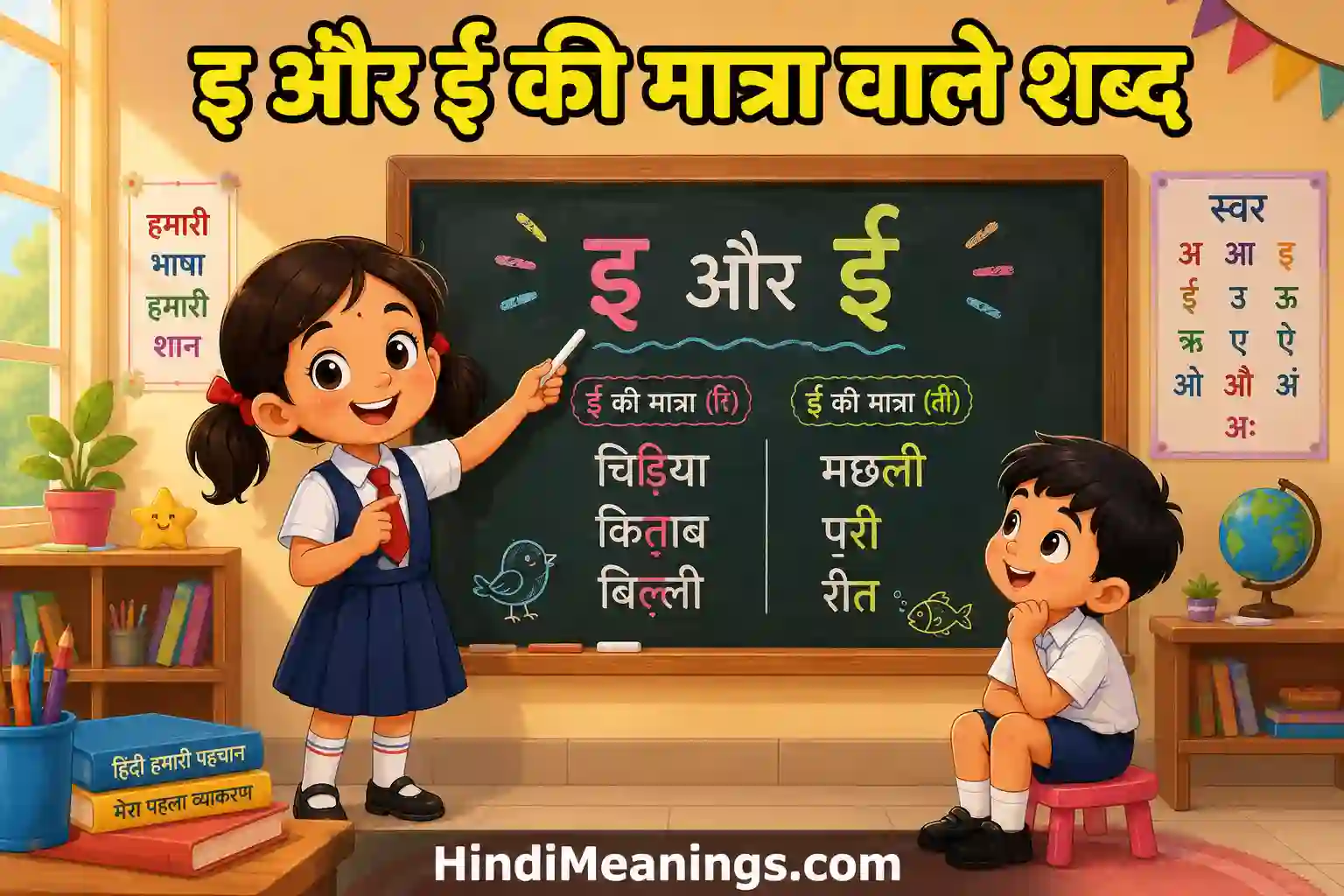 Hindi Ee Ki Matra Words with Pictures