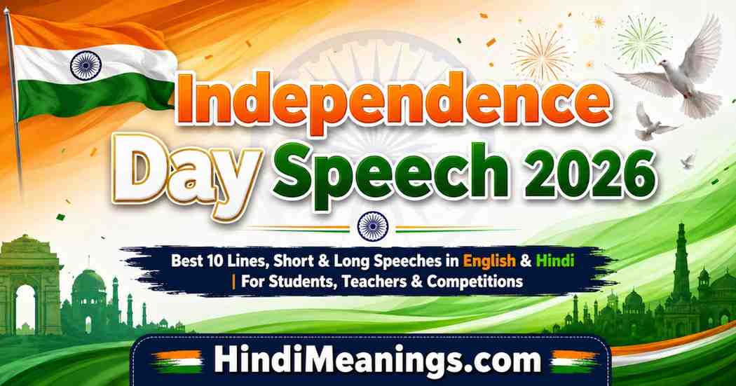 Independence day speech in englsish and hindi