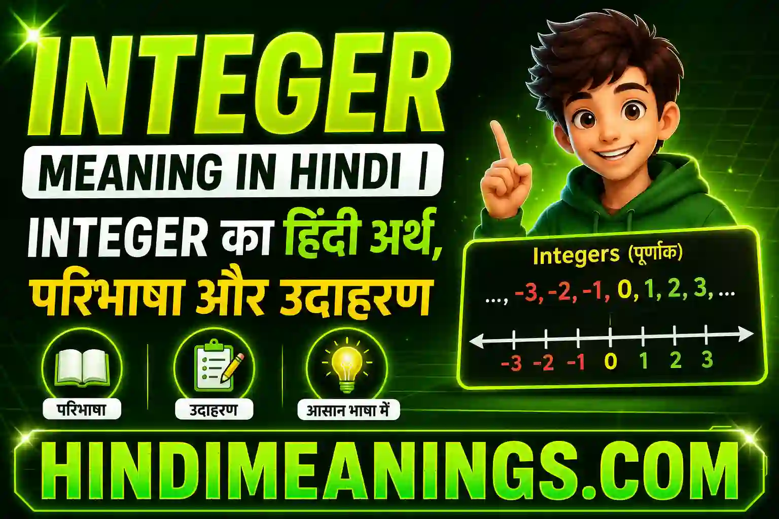 Integer Meaning in Hindi | Integer का हिंदी अर्थ, परिभाषा और उदाहरण