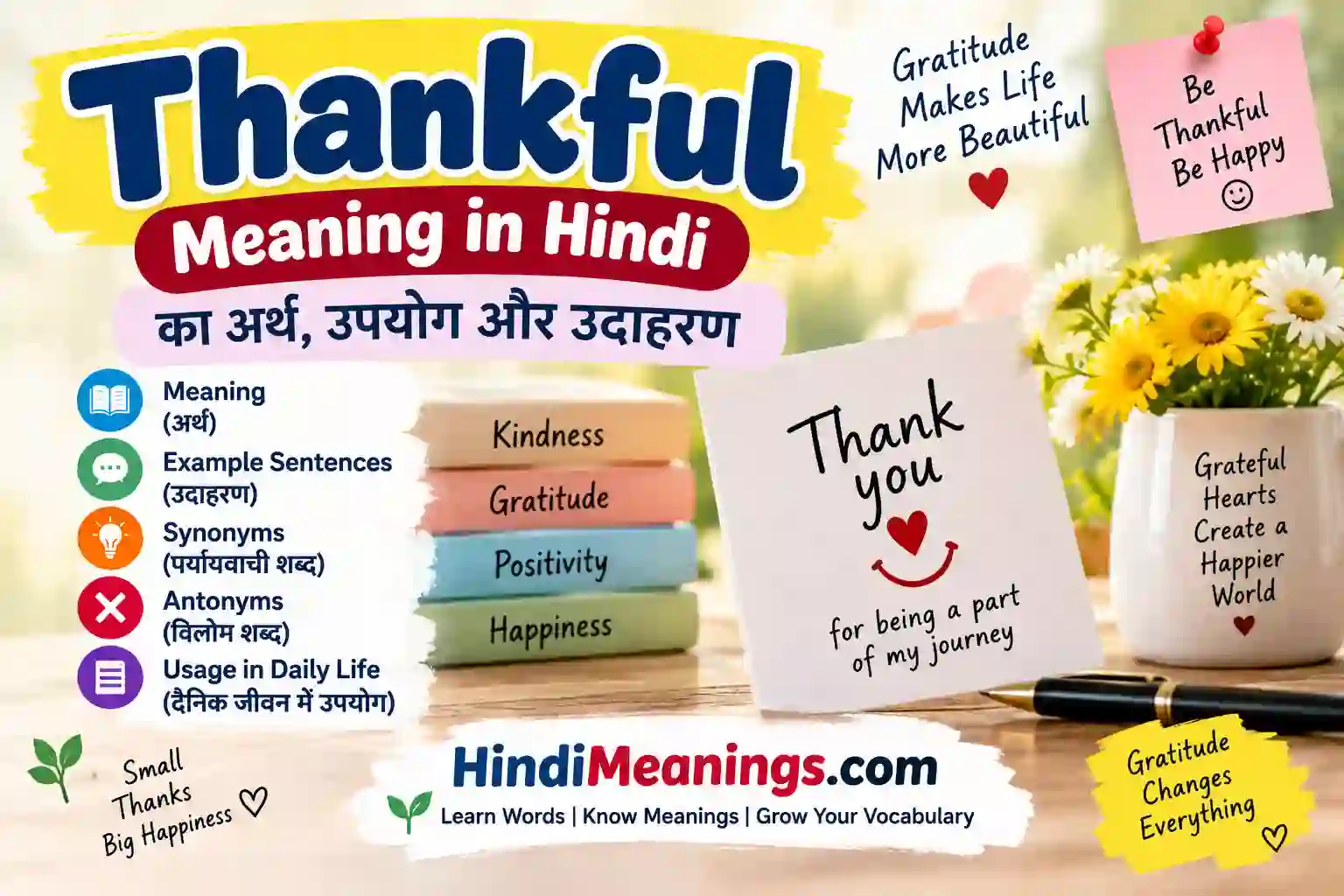 Thankful Meaning in Hindi