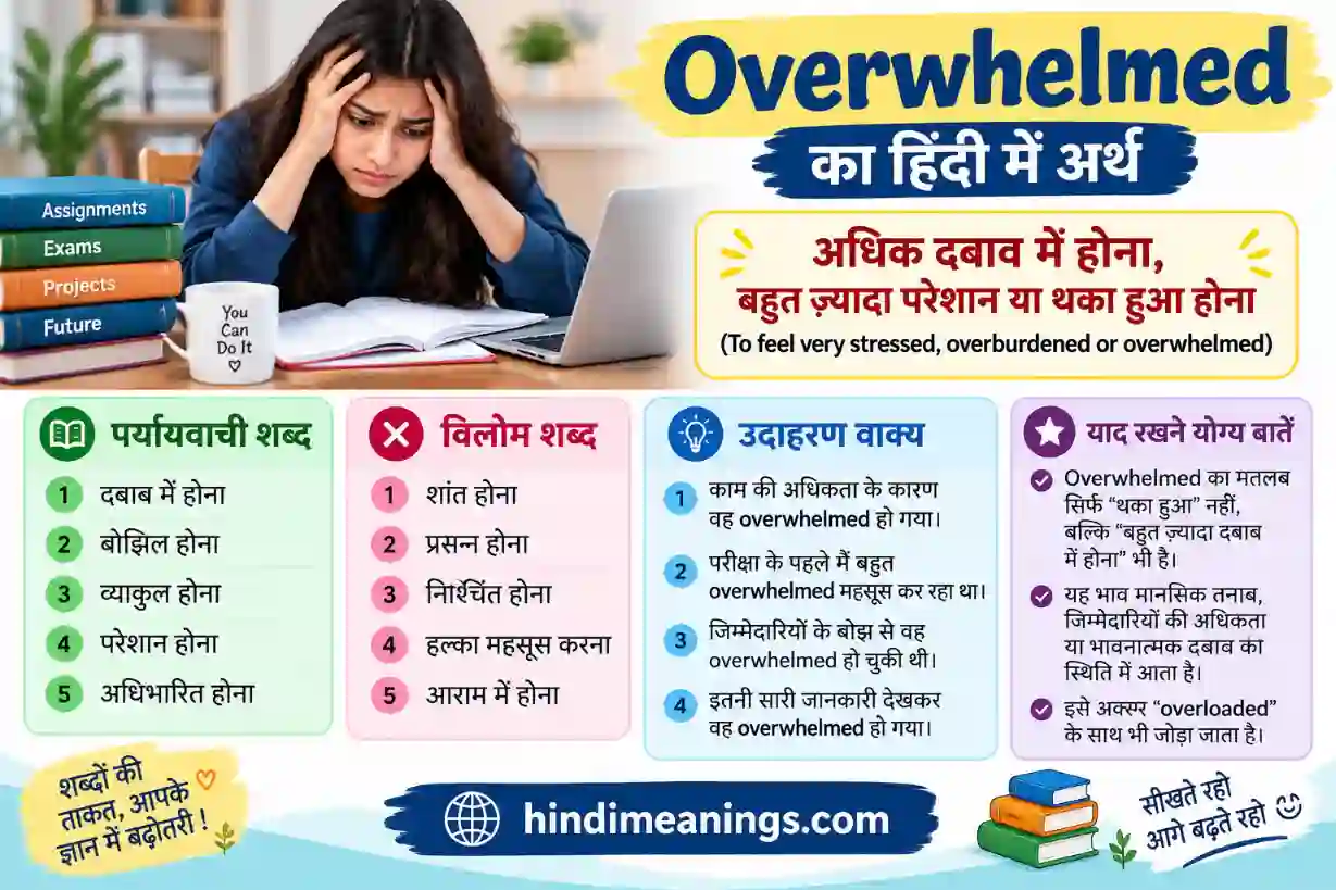 Overwhelmed Meaning in Hindi